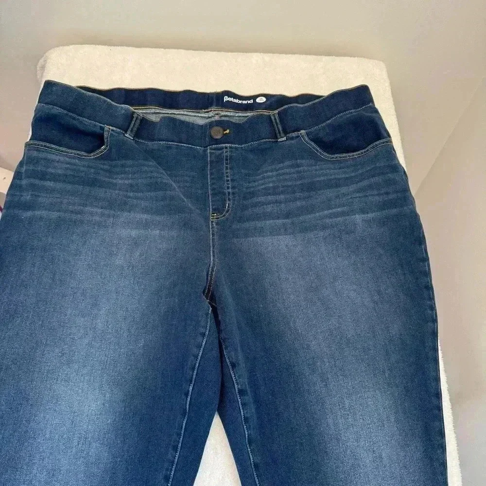 Betabrand Yoga‎ Denim Skinny Jeans Womens 3X Long Pull On Jeans